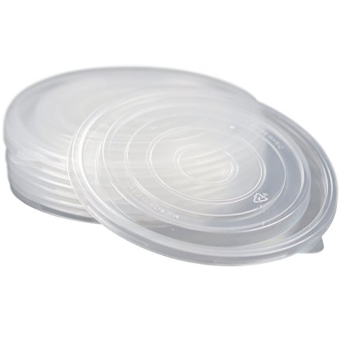 Simply Deliver 9-Inch Round Base Plastic Take-Out Bowl with Clear Lid, Microwavable and Dishwasher Safe, Black, 140-Count