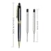 Candumy Black Ballpoint Pen Set for Men,Stainless Steel Fancy pens Twist to Open Retractable Classic Executive Business Pens with Medium 1.0mm Black Ink - 2Pack(2Pen,4Refills)
