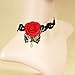 Charm.L Grace Flower Lace Gothic Lolita Pendant Choker Necklace Earrings Set Wedding Halloween Accessories