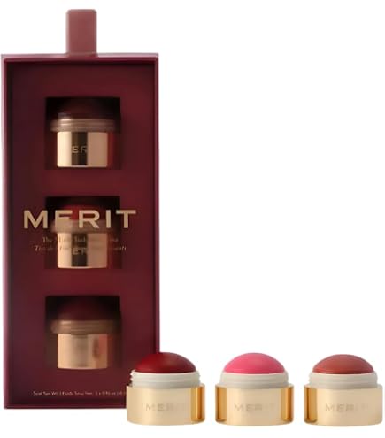 Amazon.com: MERIT Set de trío Mini Flush Balm Cream Blush