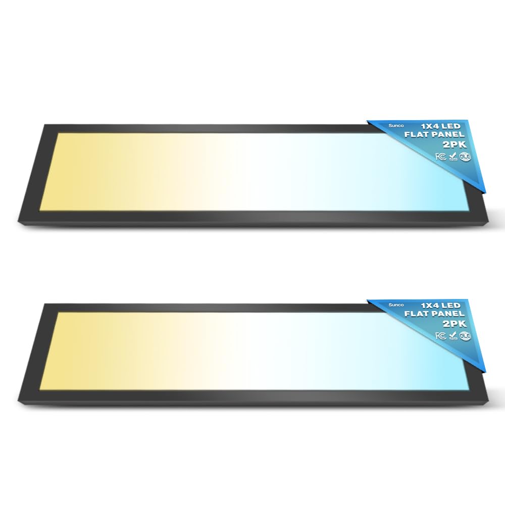 Sunco 2 Pack 1x4 LED Flat Panel Light, Dual