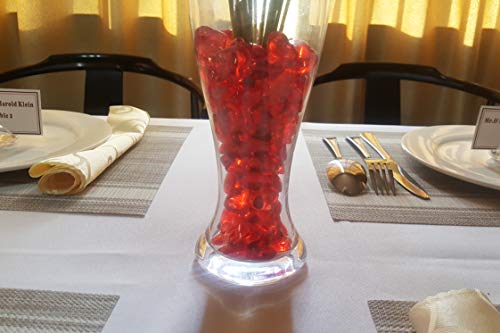 AiFanS 1LB(Approx 225Pcs) Red Acrylic Heart for Table Scatter Decoration or Vase Filler
