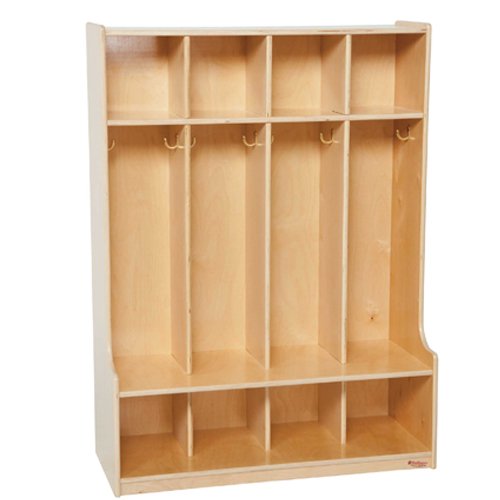 Wood Designs WD51004 Child's Four-Section Bench-Seat Locker, 49 x 36 x 15" (H x W x D) - Thumbnail 2