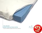 MILLIARD 2" Gel Infused Memory Foam Mattress Topper + Ultra Soft Removable Bamboo Cover with Non-Slip Bottom Queen 78"x58"x2"