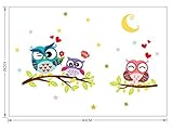Rumas Removable Waterproof Cartoon Animal Owl Wall Sticker For Kids Rooms Home Decor