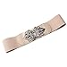 JASGOOD Girl's Fashion Vintage Wide Elastic Stretch Adjustable Waist Cinch Belt Beige Size Large