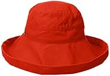 Scala Women's Cotton Big Brim Hat with Inner Drawstring and Upf 50+ Rating, Poppy2, One Size