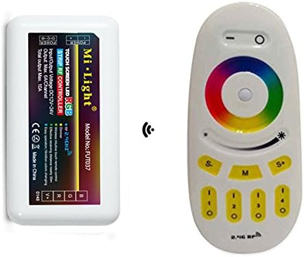 2.4G RF RGB Controller Kit, Visdoll 4-Zone RGB Remote + 4-Zone RGB Controller, Mi-Light 2.4G RF Touch Screen Controller DC 12V/24V For Flexible RGB LED Strip Light (RGB Controller Kit)