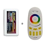 2.4G RF RGB Controller Kit, Visdoll 4-Zone RGB Remote + 4-Zone RGB Controller, Mi-Light 2.4G RF Touch Screen Controller DC 12V/24V For Flexible RGB LED Strip Light (RGB Controller Kit)