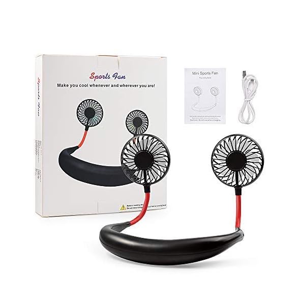 GOAMZ Lazy Neck Fan USB Portable Mini Wearable Neckband Fan with Led Light Dual Neck Flexible for Face,Aromatherapy for…