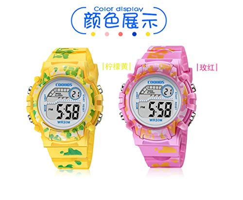 TMROW Sport Watch 7 Colorful LED Lights and Detachable Watchband Kids Watch Sport Camouflage Waterproof Multi Function Digital Wristwatch Outdoor Kids Digital Watch - Thumbnail 2