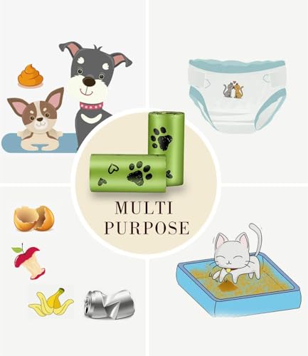 Yingdelai Dog Poop Bags: 540 Counts Doggy Poop Bags with Dispenser - Strong & Leak-Proof Dog Bags (Scented, Green)