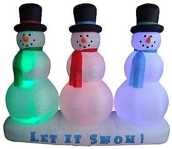 Lonestar Wholesalers Snowmen Lightshow Inflatable Christmas Indoor Outdoor Yard Decorations