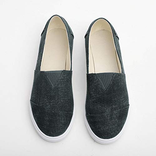 image for Dasuy Womens Canvas Flat Loafers Slip-On Driving Shoes Comfort Cushion
