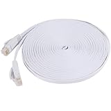 Fosmon Cat6 Flat Snagless Network Ethernet Patch Cable (25 Feet, White)