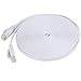 Fosmon (25 Feet - White) RJ45 CAT6 Snagless Ethernet Patch Cable [FLAT Tangle Free] - Ultra Speed Gigabit - Modem / Router / LAN / Printer / MAC / Laptop
