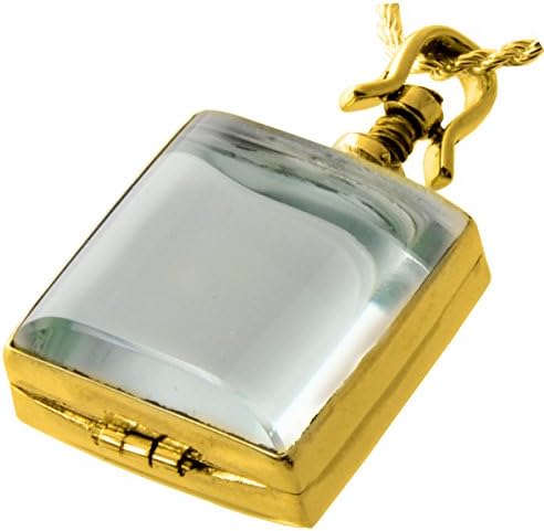 Memorial Gallery Pets 5006gp Glass Square Victorian Locket 14K Gold Plating Cremation Pet Jewelry