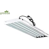 Grow Co. T5 Fluorescent Fixture 6500K HO Bulbs Included for Hydroponic Indoor Gardening (T5 4ft 4 Bulb Fluorescent Fixture)