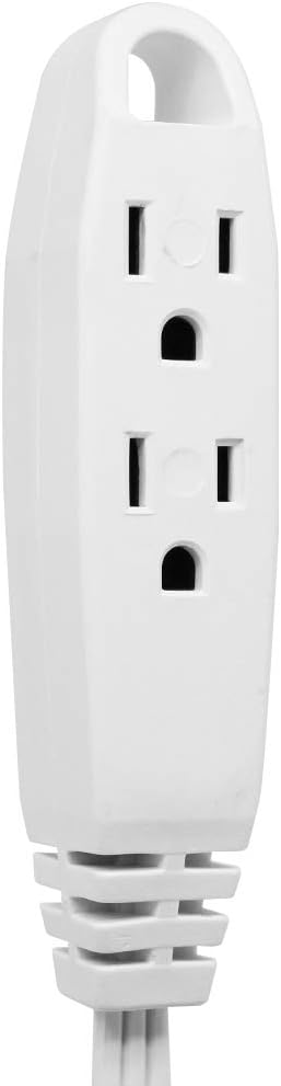 Kasonic 12-Feet 3 Outlet Extension Cord 2 Pack - Triple Wire Grounded Multi Outlet; UL Listed 16/3 SPT-3; 13 Amp - 125V - 1625 Watts (White): Home Audio & Theater