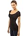 PattyBoutik Women Scoop Neck Empire Waist Raglan Top (Black Small)