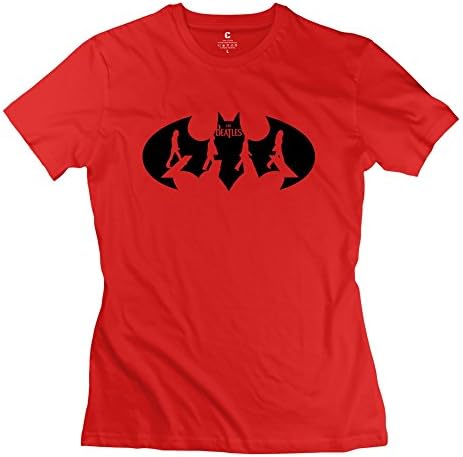 FQZX Women's Batman And The Beatles English Rock Band Logo T Shirt White