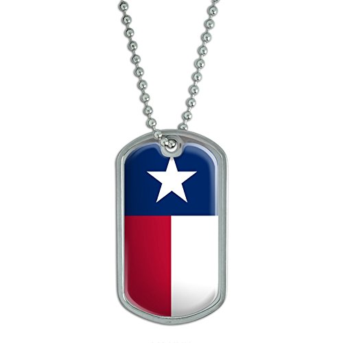 Texas State Flag - Military Dog Tag Luggage Keychain