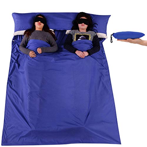 Idea2go Sleeping Bag Liners Envelope Sleep Sack Lightweight 2 Person Portable Sleeping Sheet Dirt-Proof Compact Travel Camping Sheet for Outdoor Travel Hiking Hotels Picnics