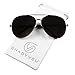 ShadyVEU - Classic Extra Large Wide Frame Metal Pilot Casual Oversize Sunglasses (Gunmetal Frame / Green Lens, 155)