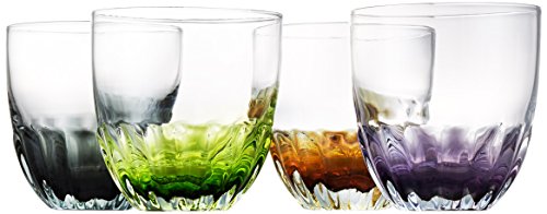 Artland Solor Double Old Fashioned Glasses, Set of 4, Assorted