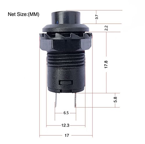 Aoyoho 15Pcs Off/ON Thread SPST Latching Type Push Button Switch and 5Pcs ON/ON 2 Position DPDT Toggle Switch