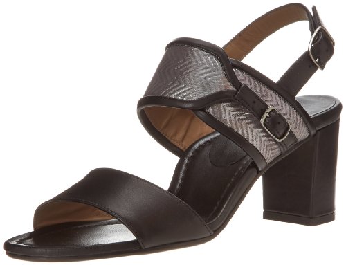 Anyi Lu Women's Maria Dress Sandal,Black Calf,37.5 EU/7 M US