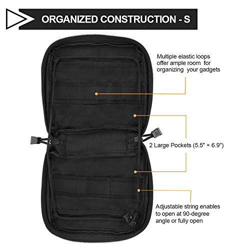 FUNANASUN Admin Molle Pouch, Tactical Utility Bag EDC EMTAttachment Pouches Compact Water-Resistant Pouches Multi-Purpose Tool Packs