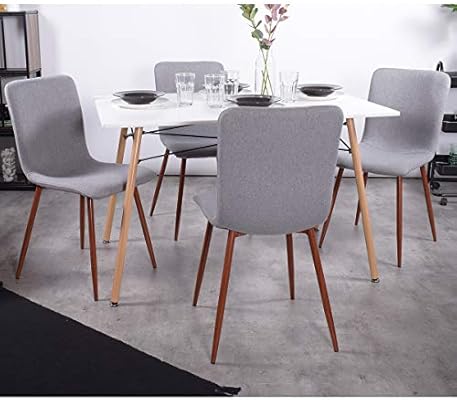 Coavas Esszimmerstuhle 4er Set Hochwertig Kuchenstuhle Schone Form Bequeme Stuhle Mit Stabilen Metallbeinen Fur Esszimmer Grau Amazon De Kuche Haushalt