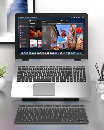 EASYTAO Teclado Inalambrico, Bluetooth & 2.4G, Cambio de 4 Dispositivos, Teclado Inalámbrico Recargable USB-C, Español con Ñ, Ultradelgado/Silencioso/Portátil, Windows, macOS, iPadOS, Android(Negro)