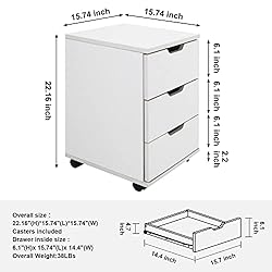 Farini 3-Drawer Vertical Filing Cabinet Rolling