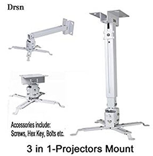 Extendable Ceiling Projector Mount Adjustable Projector Wall Mount Universal Projector Mount White 16-25 inch Thickened Steel for LCD/DLP Ceiling Projector BenQ, ViewSonic, Epson, Optoma, Asus Acer - Thumbnail 6