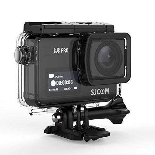 SJCAM SJ8 Pro 4k Action Camera 60fps Water Resistant,OLED Large Ultra Full HD Touchscreen,EIS Stabilized,Dual Screen,Raw Image,1200mAh High Capacity Battery 5G WiFi (E-Commerce Packaging)