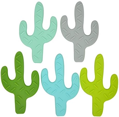Mamition 5pcs Mix Color DIY Designs Silicone Baby Cactus Teether Toy Teether Necklace Shower Teething for making DIY designs