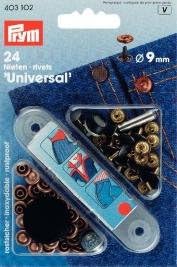Prym Rivets 9 mm Antique Copper/Black Oxidized with Tools 24pc