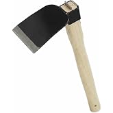 Anu Limen Carbon Steel Handheld Garden Hoe 3.15in Blade with 14.96in Wooden Handle for Weeding, Soil Loosening and Digging