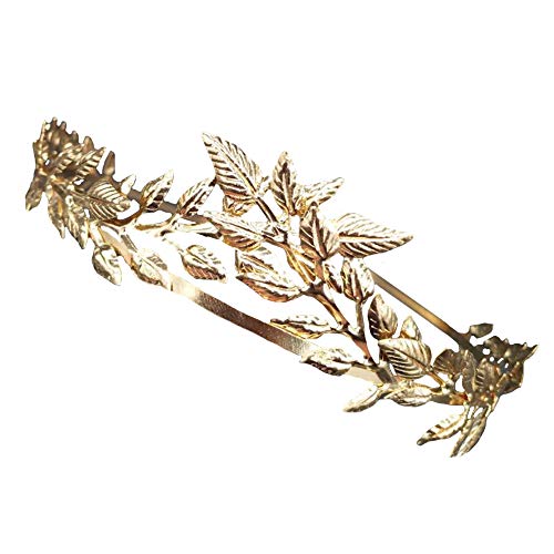 Leaf Headband Roman Goddess Crown Hair Band Boho Bridal Christmas Hair Hoop Women Girls Wedding Hairband Party Decoration Headdress Cosplay Costume Headwear Handmade Headpiece Hair Accessories Golden