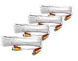 4 Pack of 60 Feet Premade All-In-One Siamese CCTV Security Camera Video & Power BNC Cable for Surveillance System