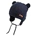 XIAOHAWANG Warm Baby Hat Cute Bear Toddler Earflap Beanie for Fall Winter (0-6 Months, A-Navy)