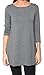 Free to Live Women's Flowy Elbow Sleeve Jersey Tunic Blouse Top Made in USA (Medium, Charcoal)