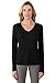 JENNIE LIU Women's 100% Pure Cashmere Long Sleeve Pullover V Neck Sweater
