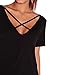 Haola Women's Summer Cross Front Tops Deep V Neck Casual Teen Girls Tees T Shirts S Black
