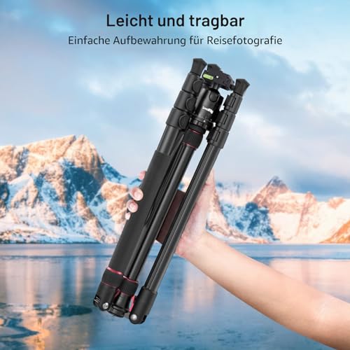 SMALLRIG 71 Inch Foldable Aluminium Camera Tripod Monopod | 360° ball head removable and quick release plate, with smartphone clamp, payload 15 kg 33 lb, 71 in/180 cm - 3935