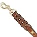 Soft Touch Collars - Leather Braided Coupler Dog Leash for Two Dogs, Brown - Walk 2 Dogs with only 1 Lead - 18 Inches Long x 3/4 inch Wide