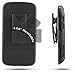 HTC ONE M7 Case, RANZ Classic Black Rugged Impact Armor Hybrid Kickstand Cover with Belt Clip Holster Case For HTC ONE M7
