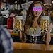 Fronnor EL Glasses El Wire Fashion Neon LED Light Up Shutter Shaped Glow Sun Glasses Rave Costume Party DJ Bright SunGlasses(Blue Frame+Pink)